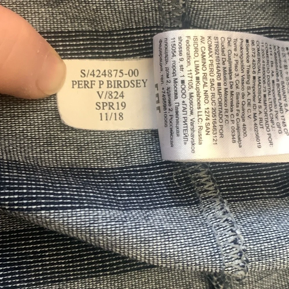 Banana Republic Men’s Cotton Striped Short Sleeve Performance Polo Shirt Blue XL